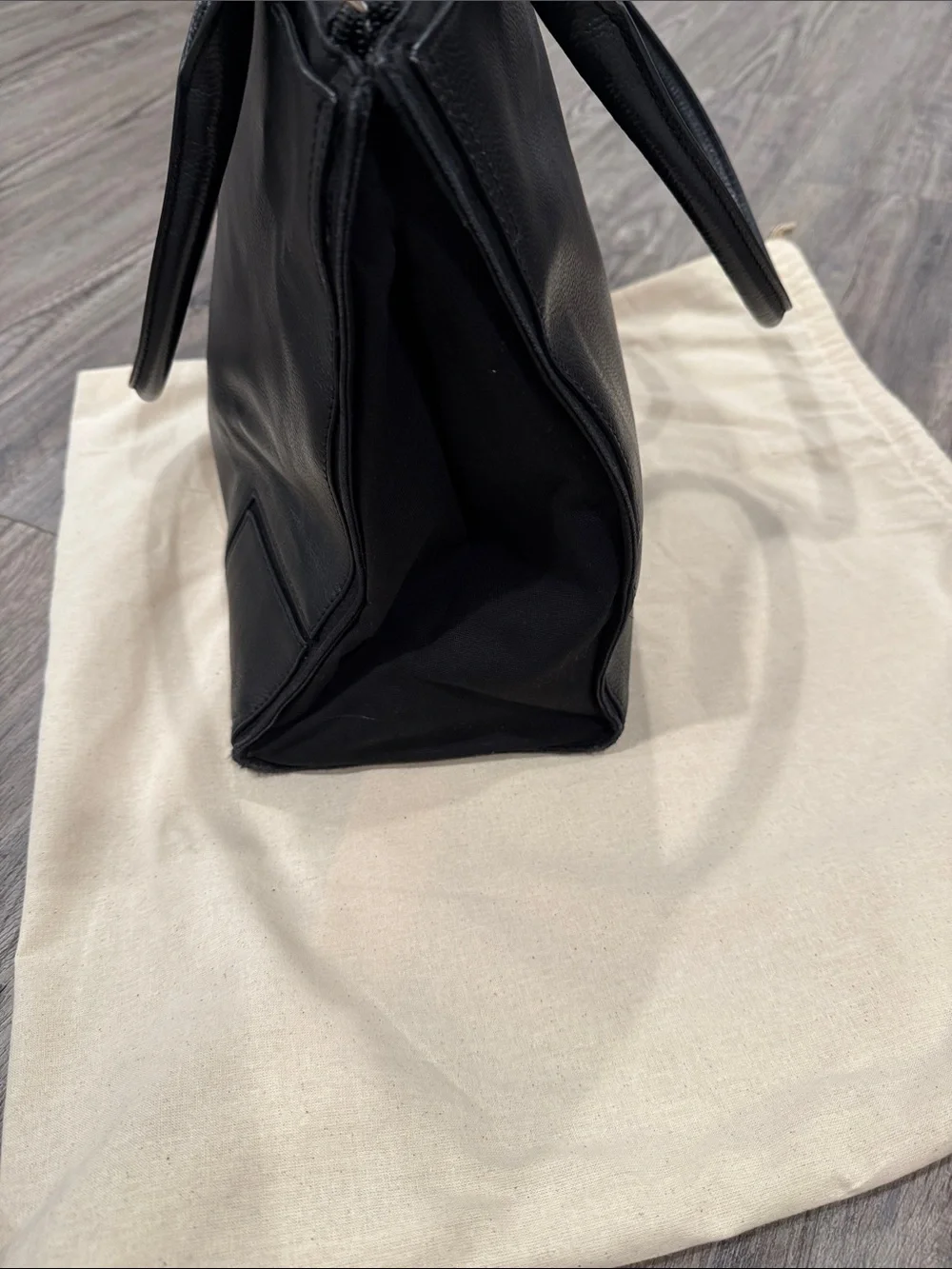 Tory Burch Ella Black Leather Tote Bag